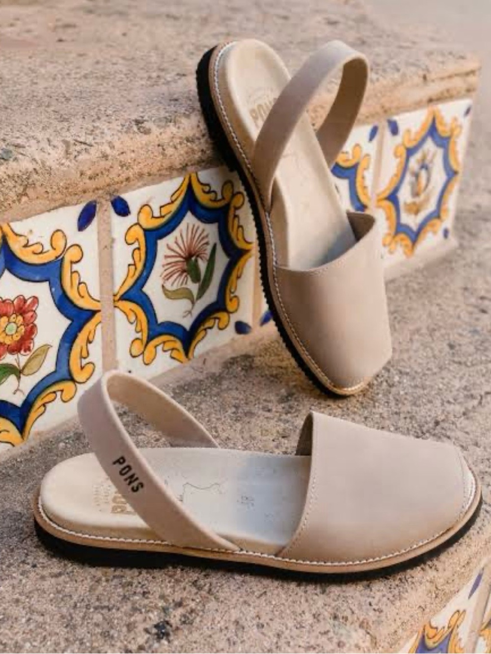 PONS Slingback Leather Sandals - Sz 8